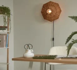 Applique murale, Panama S, marron, Ø45cm, H7cm - Good&Mojo