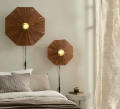 Applique murale, Panama S, marron, Ø45cm, H7cm - Good&Mojo