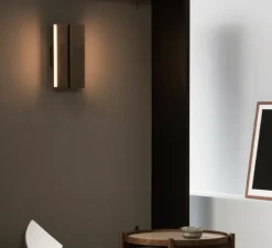 Applique murale, Papilio Double, laiton bruni, LED, dim, 2700K, lm, L17cm, H30cm - Anour