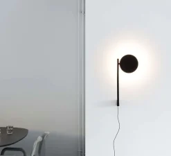 Applique murale, Pastille BR2, noir graphite, LED, 2700K, 690lm, L17cm, H42,7cm - Wastberg