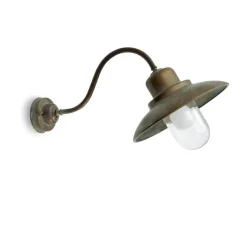 Applique murale, Patio 1351, Laiton Vieilli Couleur Cuivre, IP44, Ø30cm, H36,5cm - Moretti Luce