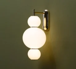 Applique murale, Pearl A, blanc et or, LED, 2700K, 1200lm, L16,5cm, H40cm - Formagenda
