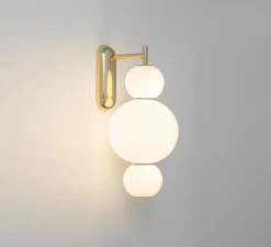 Applique murale, Pearl A, blanc et or, LED, 2700K, 1200lm, L16,5cm, H40cm - Formagenda
