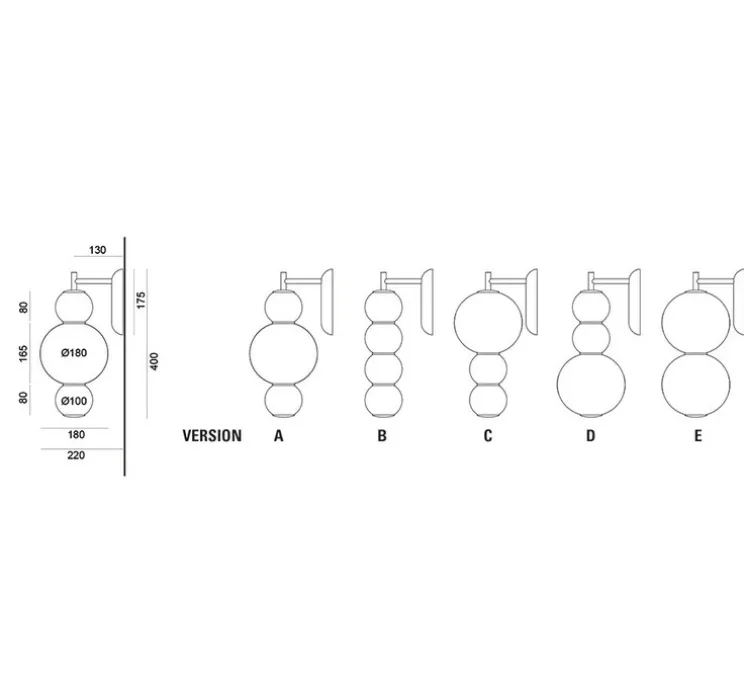 Applique murale, Pearl A, blanc et or, LED, 2700K, 1200lm, L16,5cm, H40cm - Formagenda