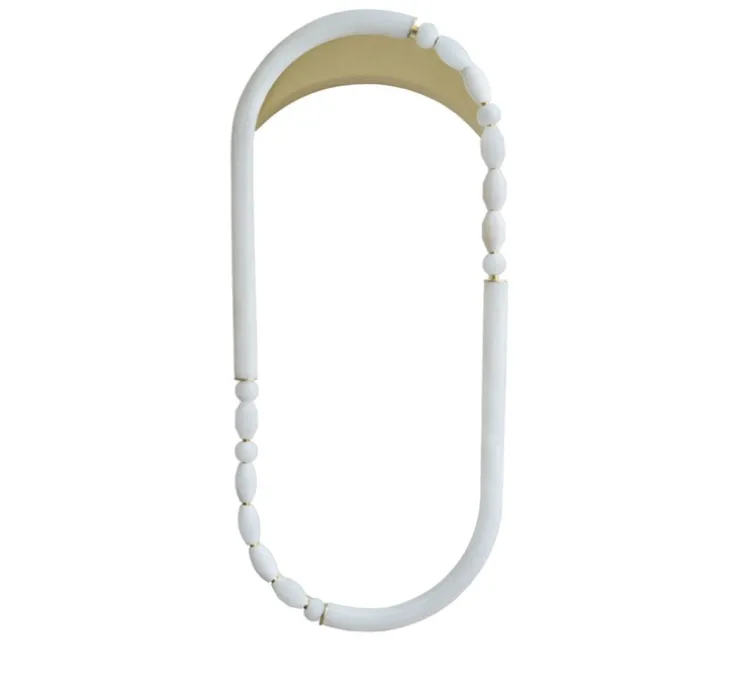 Applique murale, Pearl L, laiton satiné, albâtre, LED, 2700K, 3792 lm, TRIAC, L44cm, H96cm - AME EDITIONS MANUFACTUREES