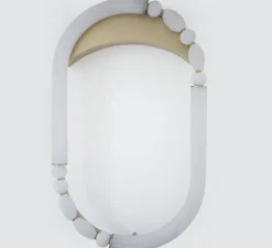 Applique murale, Pearl S, laiton satiné, albâtre, LED, 2700K, 2370 lm, TRIAC, L36cm, H59cm - AME EDITIONS MANUFACTUREES