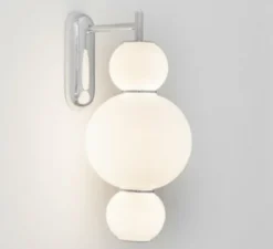Applique murale, Pearls A , blanc et chrome, LED, 2700K, 800lm, L18cm, H40cm - Formagenda