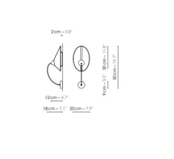 Applique murale, Petit Shield, blanc & noir, L20cm, H30cm - DesignHeure