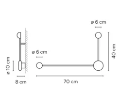 Applique murale, Pin 1694, beige, LED, 2700K, 970lm, L70cm, H40cm - Vibia