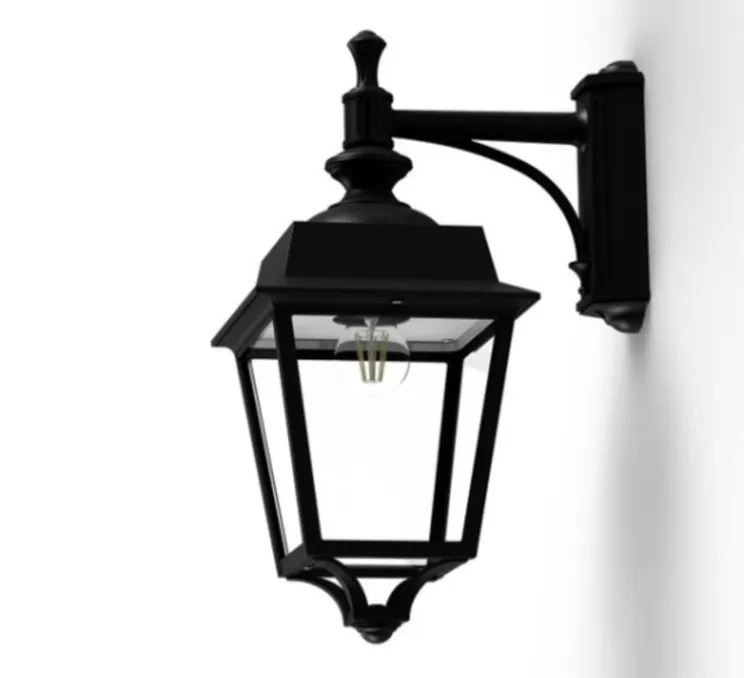 Applique murale, Place des Vosges 1 évolution N°4, Verre clair, noir foncé, IP65, L22cm, H48,8cm - Roger Pradier