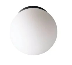 Applique murale, Plafonnier, Pure Porcelaine, noir, blanc, IP65, Ø20cm, H20cm - Zangra