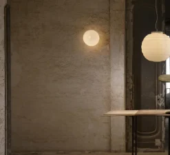 Applique murale, Plafonnier, Braille, blanc, Ø25cm, H25cm - Karman