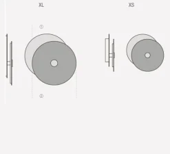 Applique murale, Plafonnier, Eclipse XL, laiton satiné, noir LED, Ø38cm - CVL