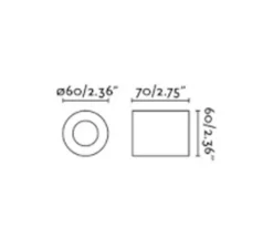 Applique murale, Plafonnier, Ten, nickel mat, H9cm, Ø6cm - Faro