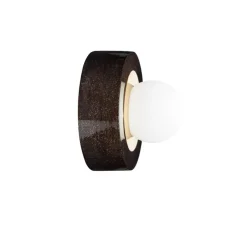 Applique murale, Plafonnier 3.02, Noir Laiton, LED, Ø27cm, H16cm - Haos