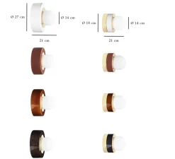 Applique murale, Plafonnier 3.02, Noir Laiton, LED, Ø27cm, H16cm - Haos