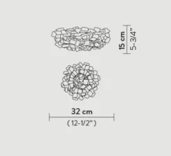 Applique murale, plafonnier, Clizia S, fumé, Ø32cm - Slamp