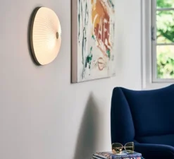 Applique murale, Plafonnier, LAMELLA 35, or, Ø35cm, H12cm - Le Klint