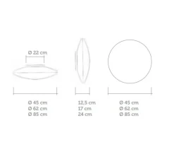 Applique murale, plafonnier, ZEN, blanc, 2700K, 1060lm, Ø85cm - Celine-Wright