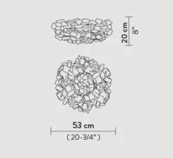 Applique murale, plafonnier, Clizia M, fumé, Ø53cm - Slamp