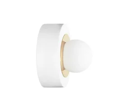 Applique murale, Plafonnier 3.02, Blanc Laiton, LED, Ø27cm, H16cm - HAOS