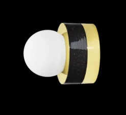 Applique murale, Plafonnier 3.01, noir, LED, Ø18cm, H21cm - HAOS