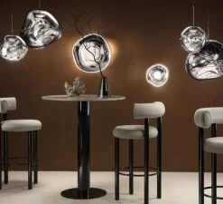 Applique murale, plafonnier, LED, Melt Mini Surface, chrome, 3000K, 800lm, Ø30cm, H25cm - Tom Dixon