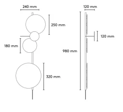 Applique murale, Planet, rouge indien, L36cm, H98cm - Please Wait to be Seated