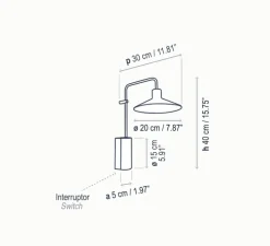 Applique murale, Platet A/02, Terracotta, H40cm, P30cm - Bover