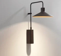 Applique murale, Platet A/01, noir, IP66, L40cm, H20cm - Bover