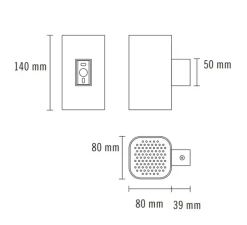 Applique murale, Platinum, gris, LED, dim, 3000K, 780 lm, L8cm, H14cm - Nexia