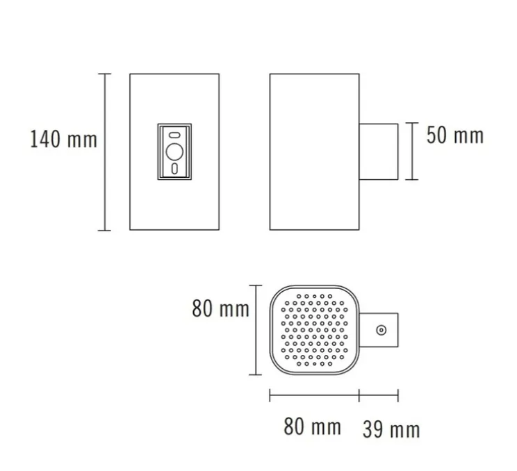 Applique murale, Platinum, gris, LED, dim, 3000K, 780 lm, L8cm, H14cm - Nexia