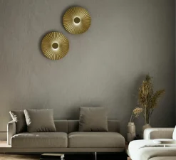 Applique murale, Plié 284.05.ON, laiton, LED, dim, 3000K, 950 lm, Ø49cm, P7,6cm - Il Fanale