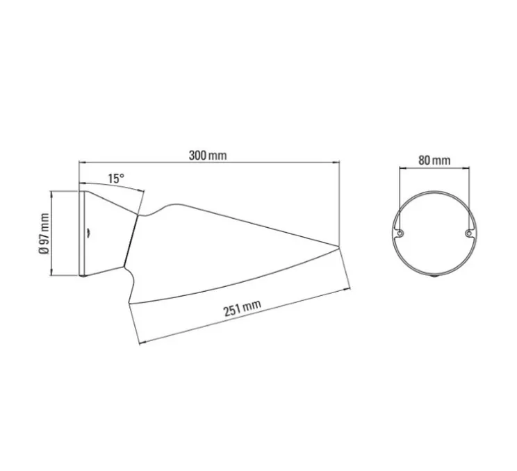 Applique murale, Plume, noir et blanc, polycarbonate, L25,1cm, H9,7cm - DCW éditions Paris