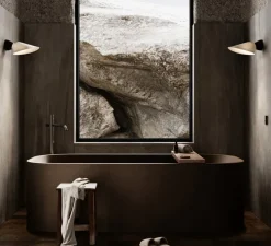 Applique murale, Plume, noir et blanc, IP44, porcelaine, L25,1cm, H9,7cm - DCW éditions Paris