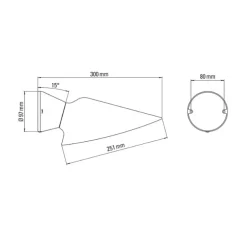 Applique murale, Plume, noir et blanc, IP44, porcelaine, L25,1cm, H9,7cm - DCW éditions Paris