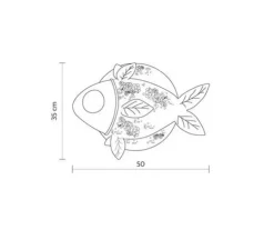 Applique murale, poisson, APRILE, blanc, L50cm - KARMAN