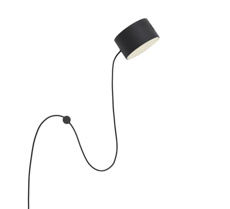 Applique murale, Post, noir, LED, 2700K, 330lm, Ø9,5cm, H5,4cm - Muuto