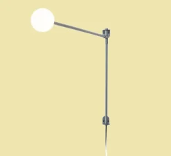 Applique murale, Potence pivotante mini, réédition de Charlotte Perriand, gris, L8cm, H50cm - Nemo Lighting