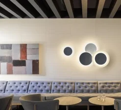 Applique murale, Puck wall, gris, LED, dim, 2700K, 953 lm, Ø30cm, P5cm - Vibia