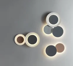 Applique murale, Puck wall, gris, LED, dim, 2700K, 953 lm, Ø30cm, P5cm - Vibia