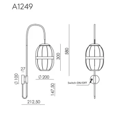 Applique murale, Pull, A1249, vieil or, L20cm, H72,75cm - Aromas del Campo