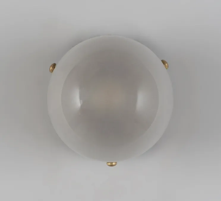 Applique murale, Pulsar Molécule 1, structure laiton, verre sablé, L12,5cm, H12,5cm - Schwung