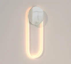 Applique murale, Ra Wall courte, chrome, LED, dim, 3000K, 1200 lm, L25,5cm, H71,12cm - Darmes