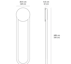 Applique murale, Ra Wall longue, or, 2700K, 1900lm L25,5cm, H109cm - Darmes
