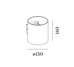 Applique murale, Ray 4.0 LED, or, LED, dim, 2700K, 650 lm, H16cm, Ø15cm - Wever&Ducré