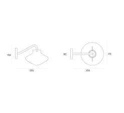 Applique murale, Repose 175, noir, L17,5cm, H15,8cm - Lyfa