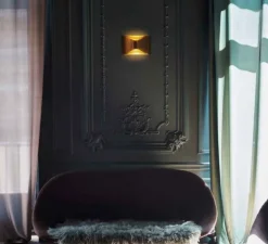 Applique murale, Respiro Wall M, or, LED, dim, 2700K, 1000 lm, L23cm, H14,5cm - DCW éditions Paris