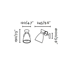 Applique murale, Retro, noir et or, interrupteur, H19cm, P24cm - FARO