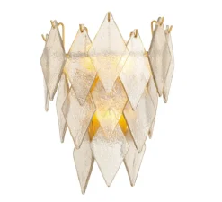 Applique murale, Rhombus, laiton antique, verre, L27cm, H36cm - Eichholtz